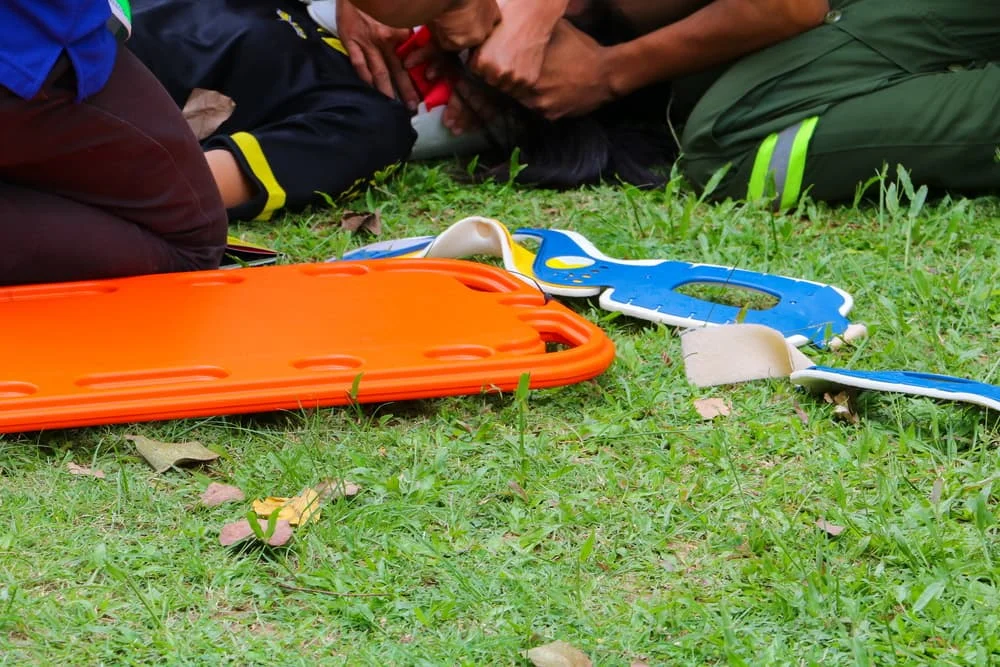 stretcher rescue emergency medical service after truck accident