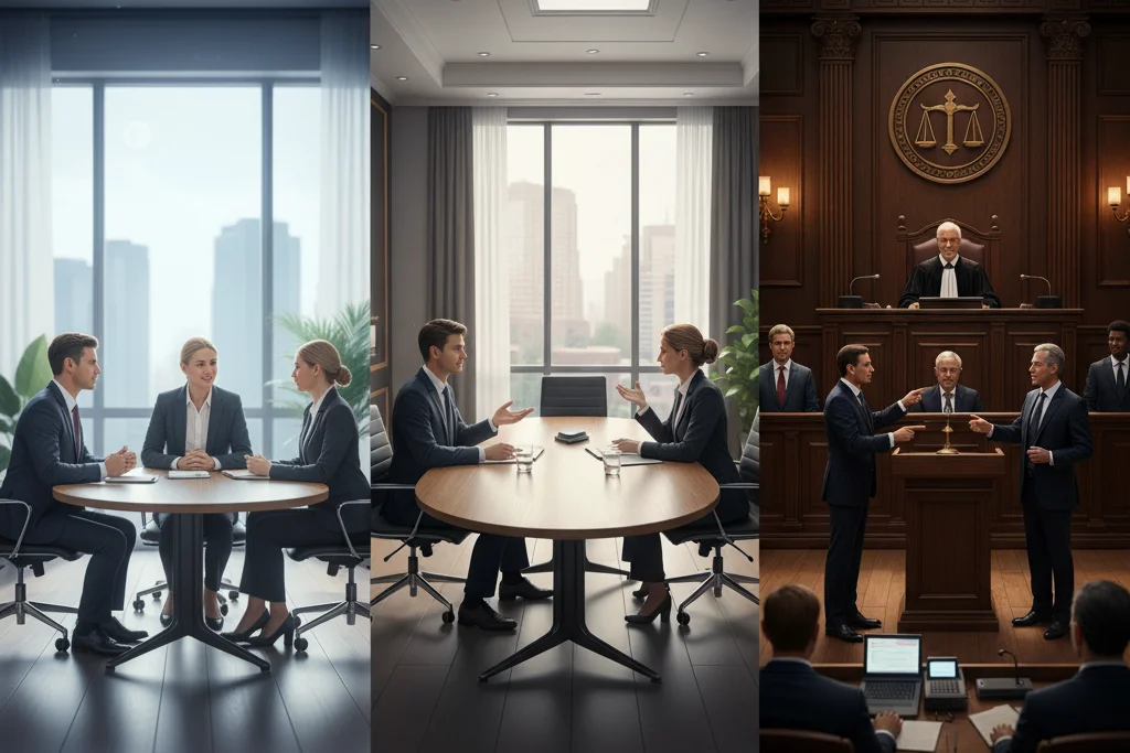 Arbitration vs Mediation vs Litigation: Pros, Cons & Differences